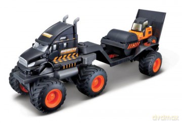 MAISTO 21219-05 Pojazd budowlany z lawetą i walcem
