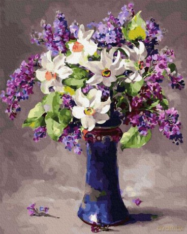 Malowanie po numerach Bez i narcyzy 40x50 cm PC4050781 IPICASSO