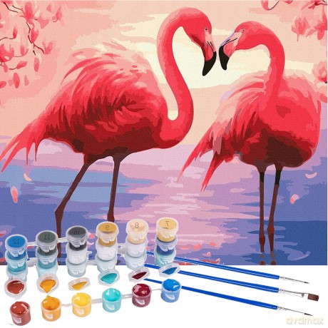 Malowanie po numerach Flamingi 40 x 50 5689
