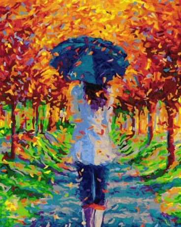 Malowanie po numerach Jesienny spacer w parku 40x50 cm PC4050679 IPICASSO
