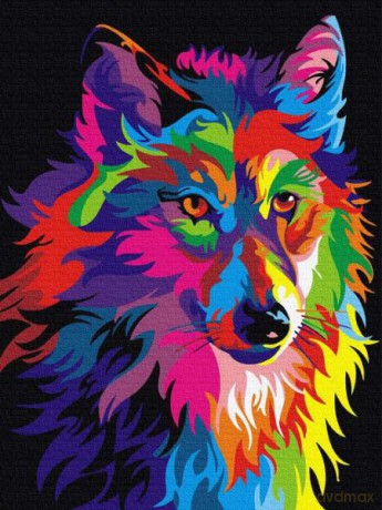 Malowanie po numerach Kolorowy wilk 30x40 cm PC3040078 IPICASSO