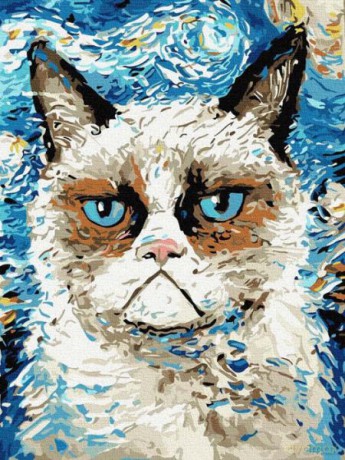 Malowanie po numerach Kot Van Gogha 30x40 cm PC3040085 IPICASSO