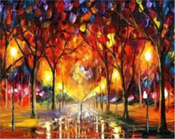 Malowanie po numerach Park o zachodzie słońca 40 x 50 cm 5528