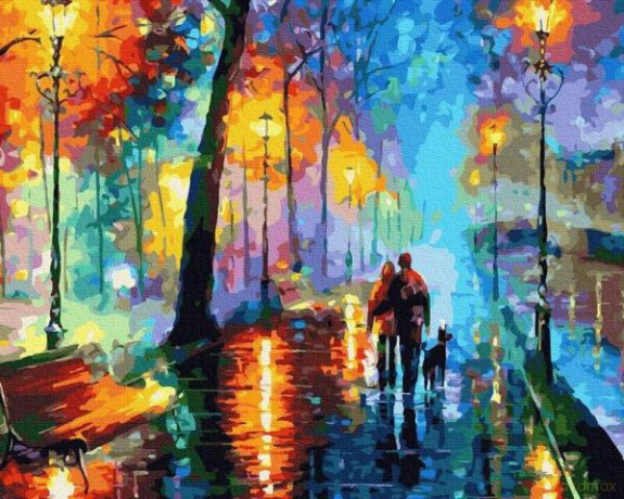 Malowanie po numerach Spacer po deszczu 50x65 cm PC5065117 IPICASSO