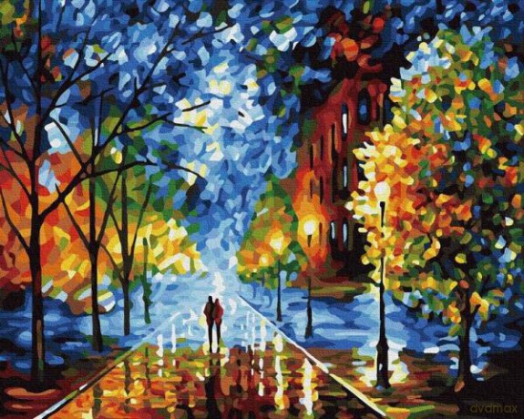 Malowanie po numerach Spacer pod latarniami 40x50 cm PC4050730 IPICASSO