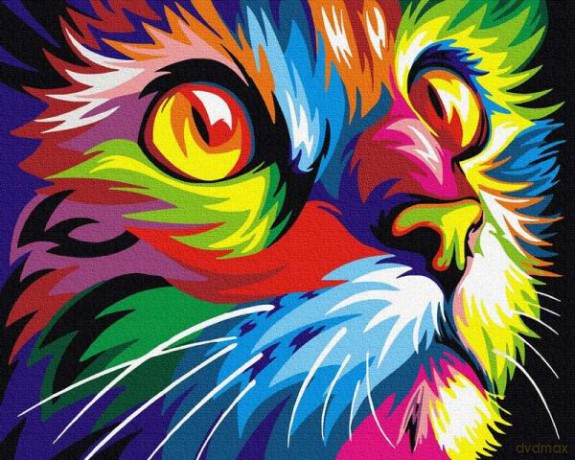 Malowanie po numerach Tęczowy kot 40x50 cm PC4050344 IPICASSO