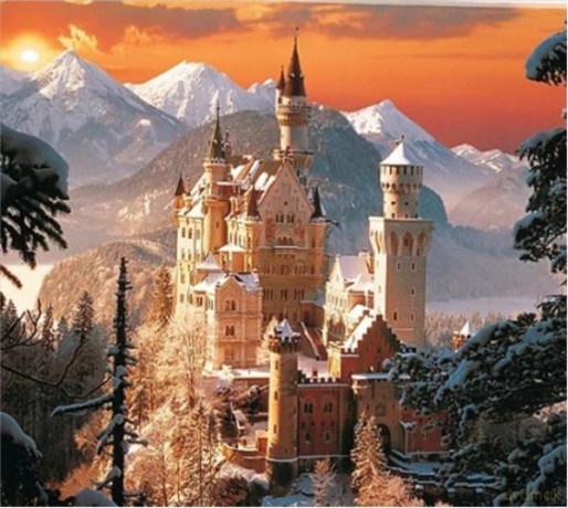 Malowanie po numerach Zamek w Alpach 40 x 50 cm 6431