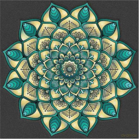 Mandala 7D Koło niebiesko seledynowe 30x30 cm 1006552