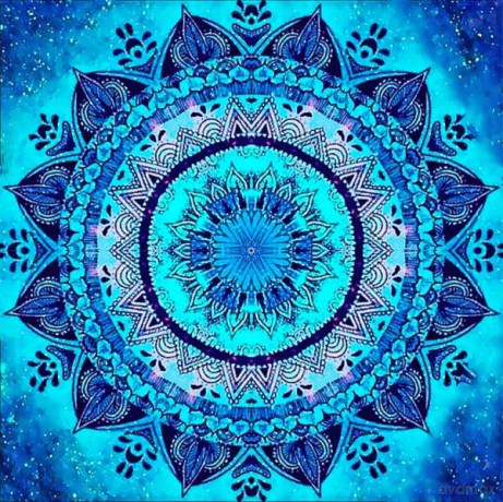 Mandala 7D Koło niebiesko-fioletowe 30x30 cm 1006545