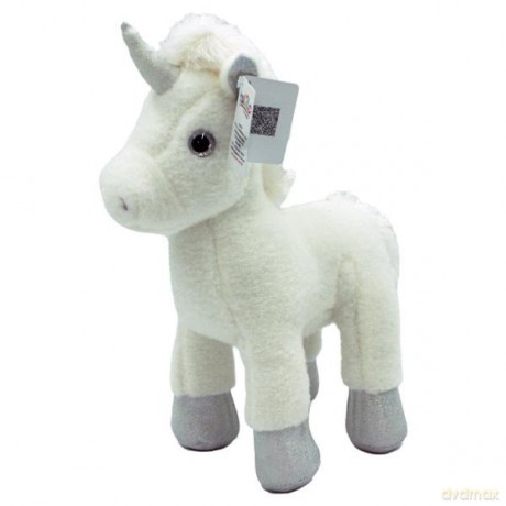 Maskotka Jednorożec Kaja stojący różowy/biały 37 cm