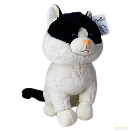 Maskotka Kotek Mruczuś beżowo-biały/czarno-biały 27 cm
