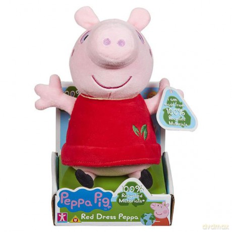 Maskotka Świnka Peppa czerwona sukienka 20 cm Eko plusz 07356