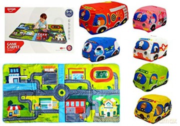Mata edukacyjna z miękkimi autami Lean Toys