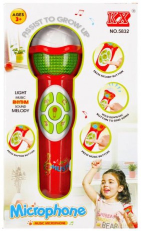 Mikrofon funkcyjny baterie i światło 482799 mix
