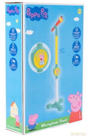 Mikrofon na statywie ze światełkami LED Świnka Peppa