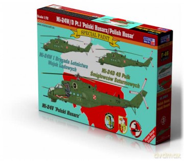 Model helikoptera do sklejania Mi-24W/D Pt.1 Polski Husarz/Polish Husar 1:72 F-22