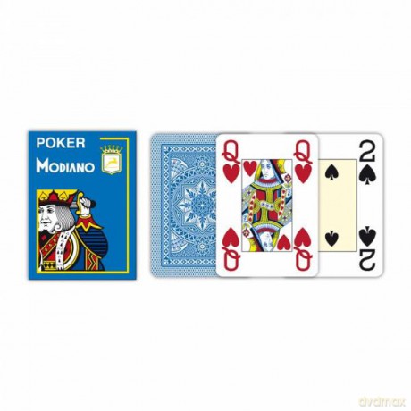 MODIANO Karty 4 JUMBO index poker plastikowe jasno niebieskie [GRA]
