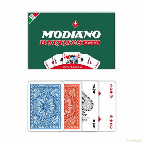 MODIANO Karty Burraco 100% plastik 2 talie [GRA]