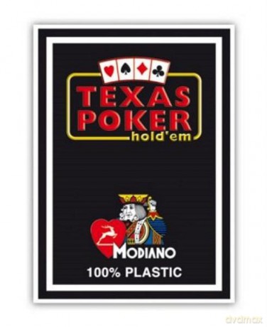 MODIANO Karty Texas Poker jumbo index plastikowe karty czarne [GRA]