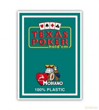 MODIANO Karty Texas Poker jumbo index plastikowe karty zielone [GRA]