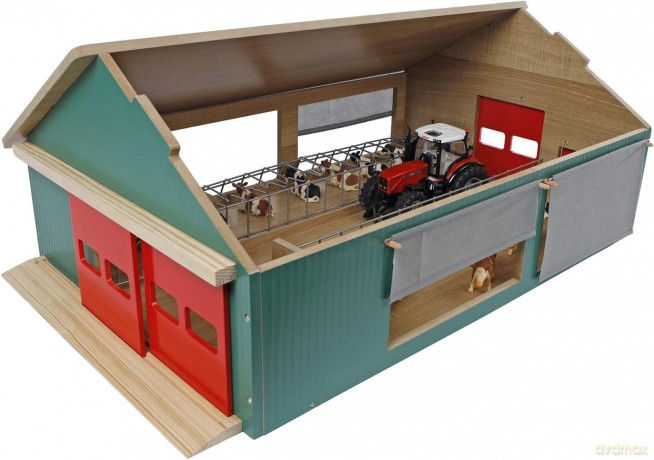 Obora z oknami z roletami 64x44x27 cm 1:32 Kids Globe [FIGURKA]