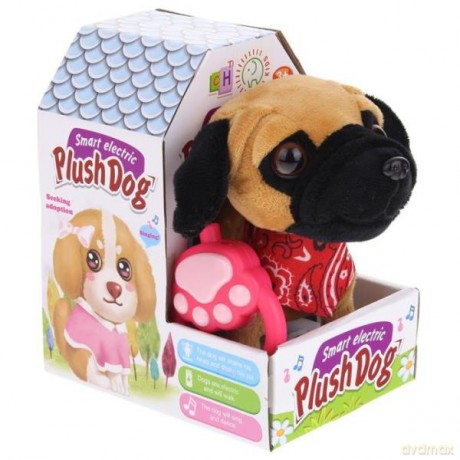 Piesek interaktywny Mops chodzący na smyczy 516504
