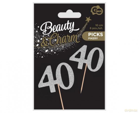 Pikery B&C "40" srebrny 6 sztuk