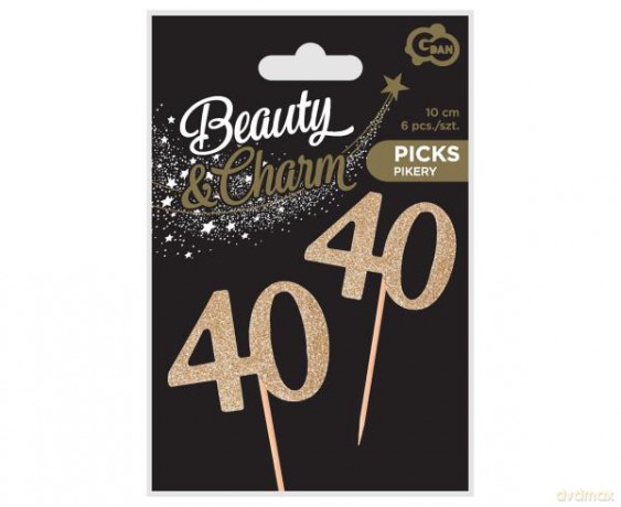 Pikery B&C "40" złoty 6 sztuk