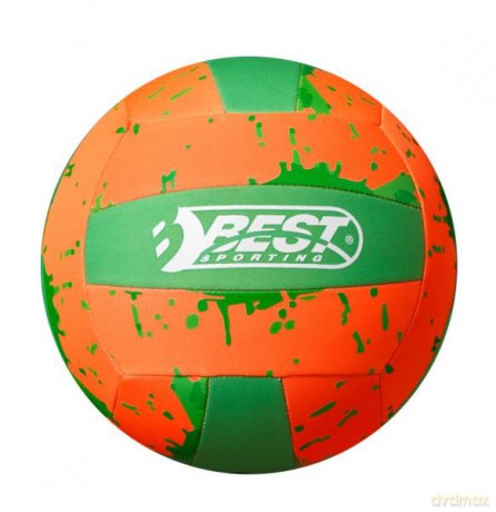 Piłka neoprenowa do siatkówki pomarańczowo-zielona BEST Sporting 64213