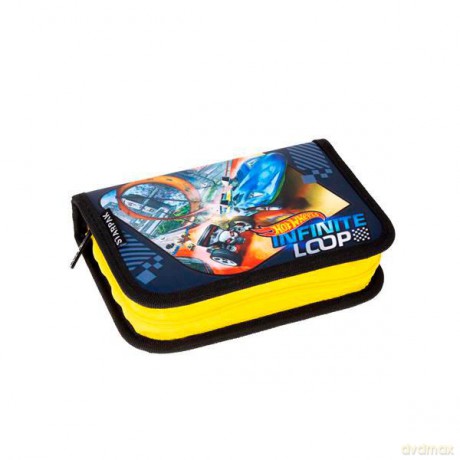Piórnik 1 zamek 2 klapki z wyposażeniem Hot Wheels N STK 46-25