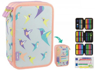 Piórnik 3 poziomowy z wyposażeniem Sugar Colibri 081364 SCL
