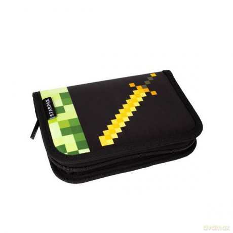 Piórnik bez wyposażenia 1 zamek 2 klapki G PIXEL GREEN STK-35