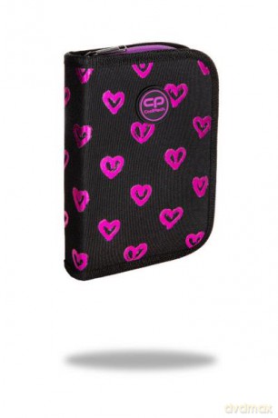 Piórnik jednoklapkowy bez wyposażenia Clipper Electra hearts D076334
