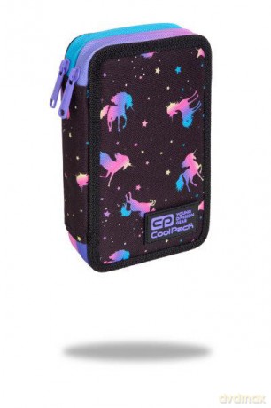 Piórnik podwójny z wyposażeniem - Jumper 2 Dark Unicorn/Jednorożec