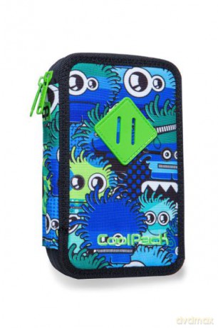 Piórnik podwójny z wyposażeniem - Jumper 2 WIGGLY EYES BLUE B66034