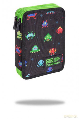 Piórnik podwójny z wyposażeniem - Jumper XL - Pixels