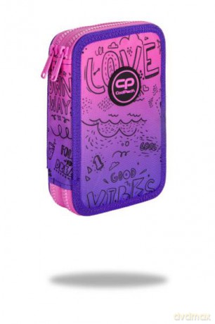 Piórnik podwójny z wyposażeniem Jumper 2 Purple scribble D066341