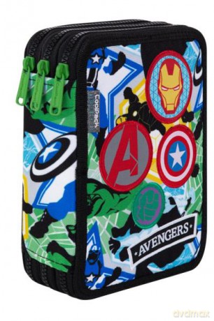 Piórnik potrójny z wyposażeniem Jumper 3 Avengers badg B67308