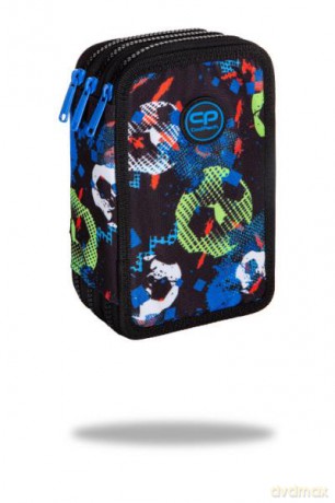 Piórnik potrójny z wyposażeniem Jumper 3 Football blue piłka nożna Coolpack