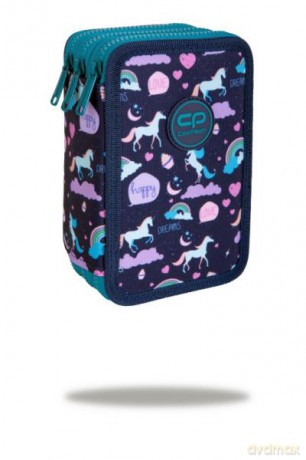 Piórnik potrójny z wyposażeniem Jumper 3 Happy unicorn E67549