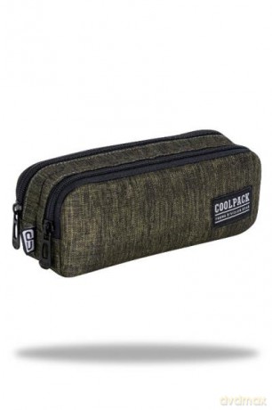 Piórnik saszetka podwójna prostokatna - Clio - Snow Olive Grey C69162