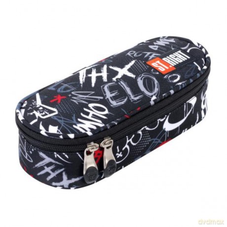 Piórnik saszetka usztywniona z wewnętrzną klapką STRIGHT PC-01 Slang graffiti mkml