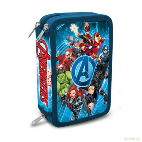 Piórnik trzykomorowy z wyposażeniem Avengers AV30008 Kids Euroswan
