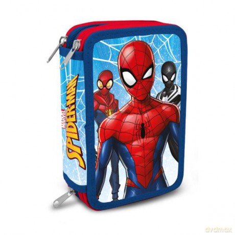 Piórnik trzykomorowy z wyposażeniem Spiderman SP30008 Kids Euroswan
