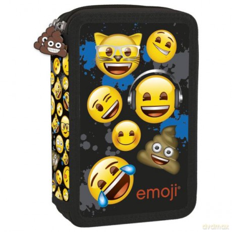Piórnik z wyposażeniem dwukomorowy Emoji 12
