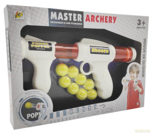 Pistolet bialy z piłeczkami 1004546