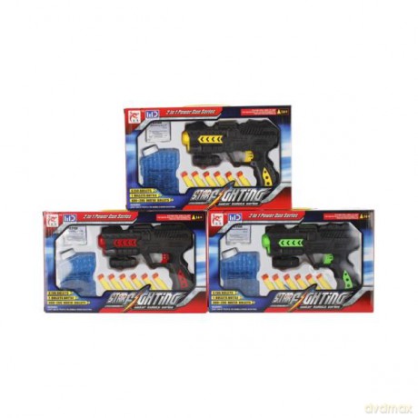 Pistolet na strzałki baterie + oświetlenie akcesoria naboje 482854 mix.