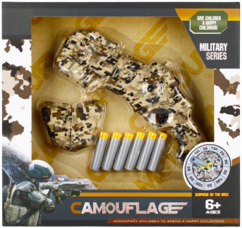 Pistolet na strzałki wojsko z akcesoriami CAMOUFLAGE 483105