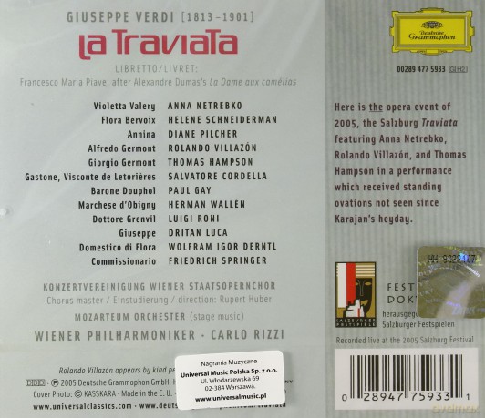Anna Netrebko/Villazon Rolando: Verdi:Traviata [2CD]