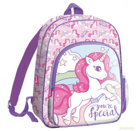 Plecak dwukomorowy z brokatem 36 cm Jednorożec KL10148 Kids Euroswan